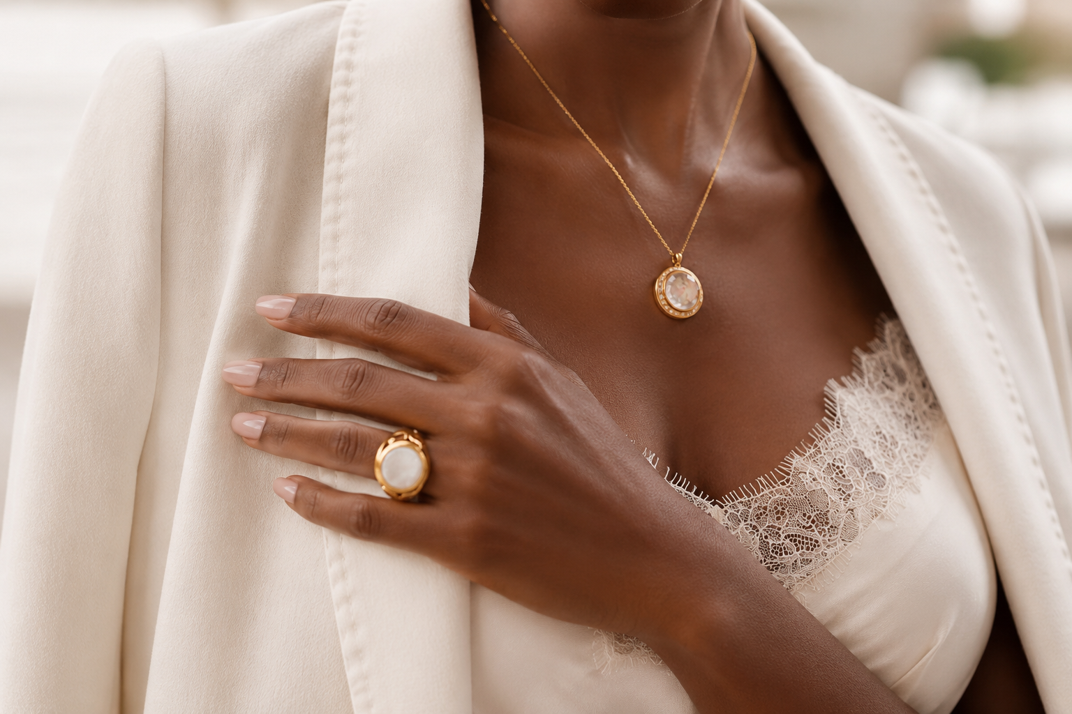 Gold Necklace and Rings